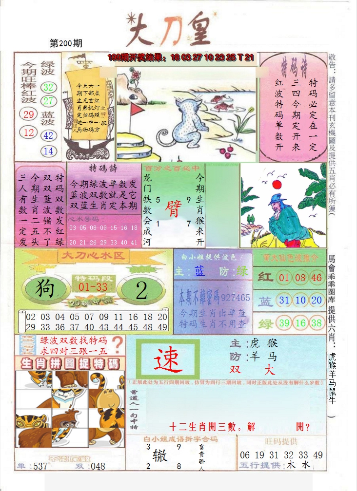 2024200期大刀皇