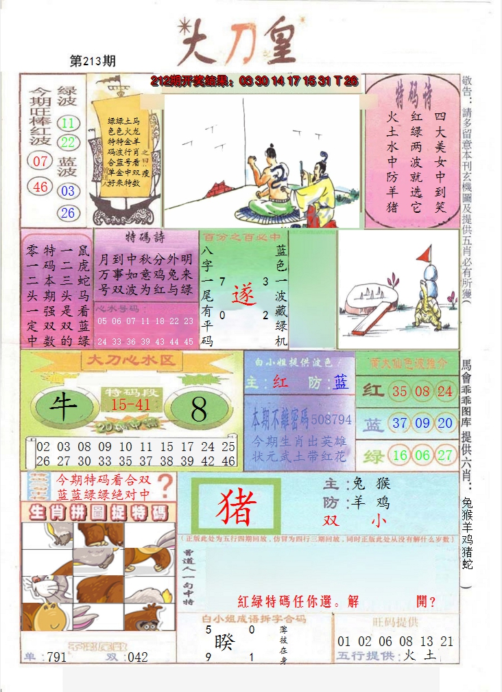 2024213期大刀皇