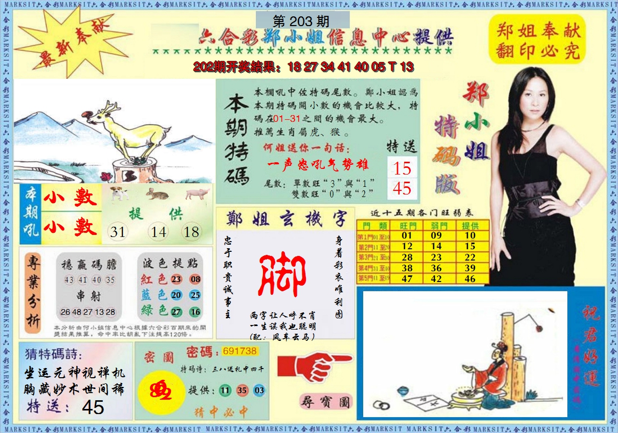 2024203期郑小姐特码报A