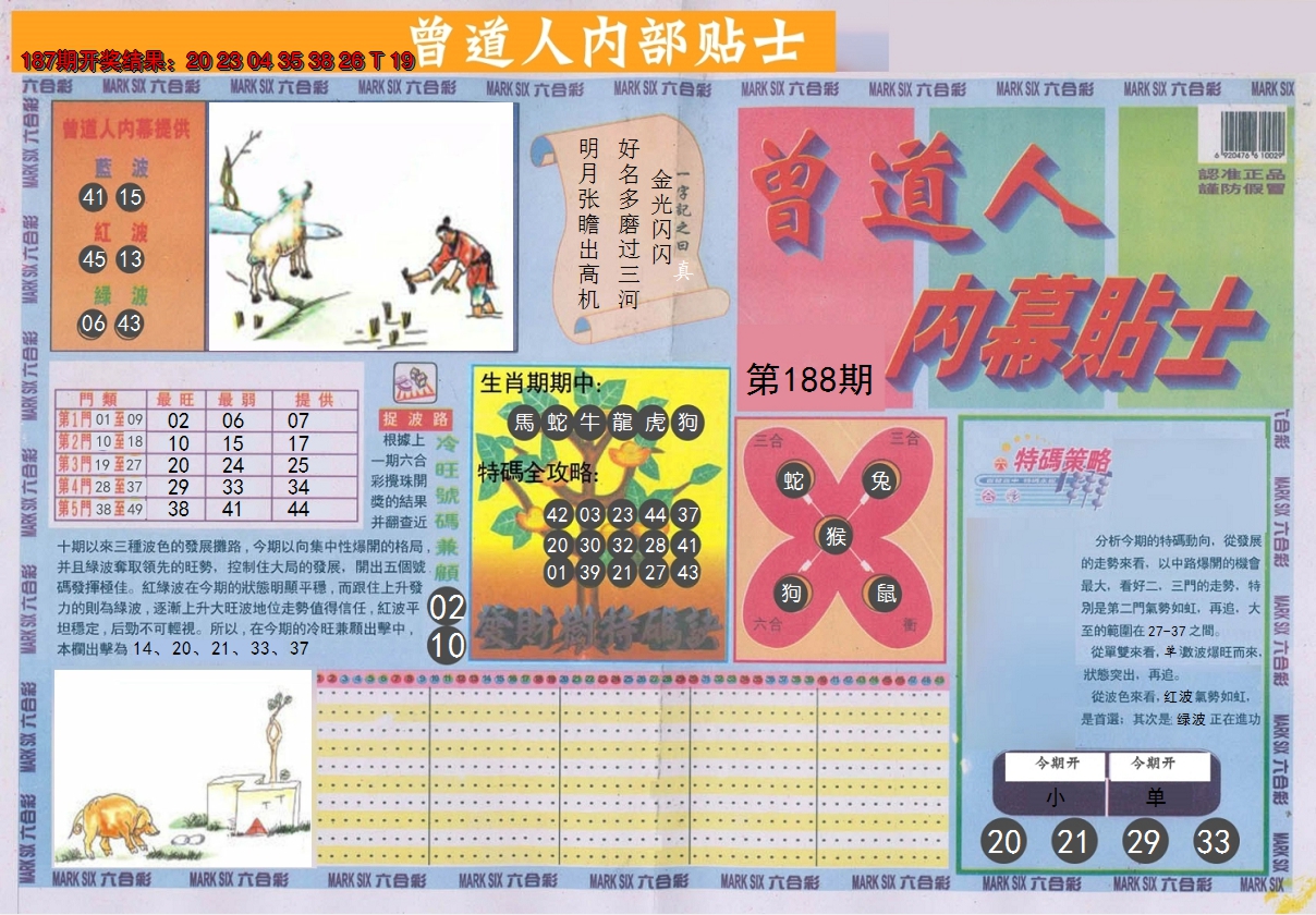 2024188期曾道人内幕贴士A