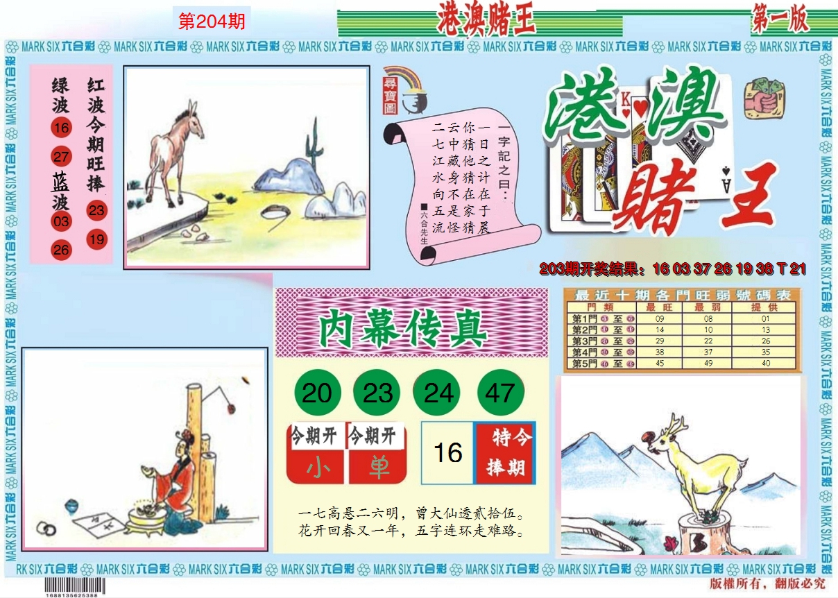 2024204期港澳赌王A