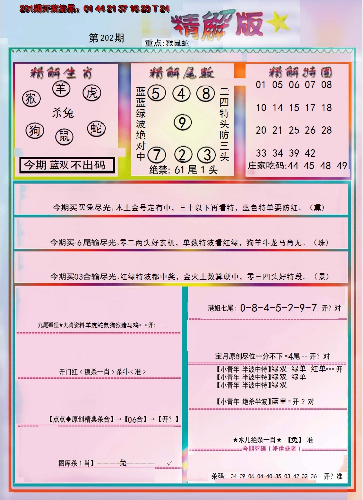 2024202期精解版