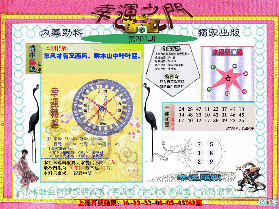 2024201期幸运之门