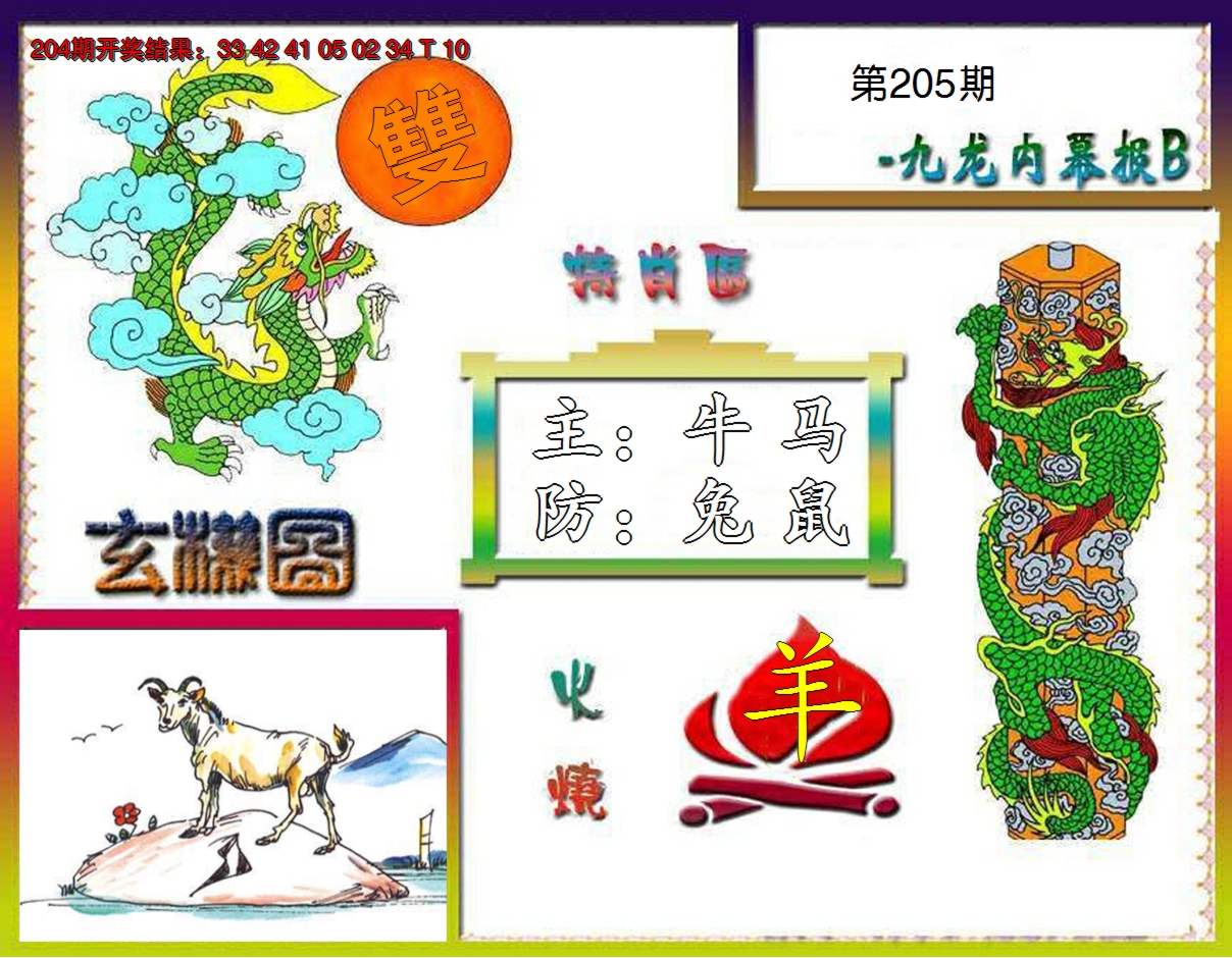 2024205期九龙内幕特肖图B