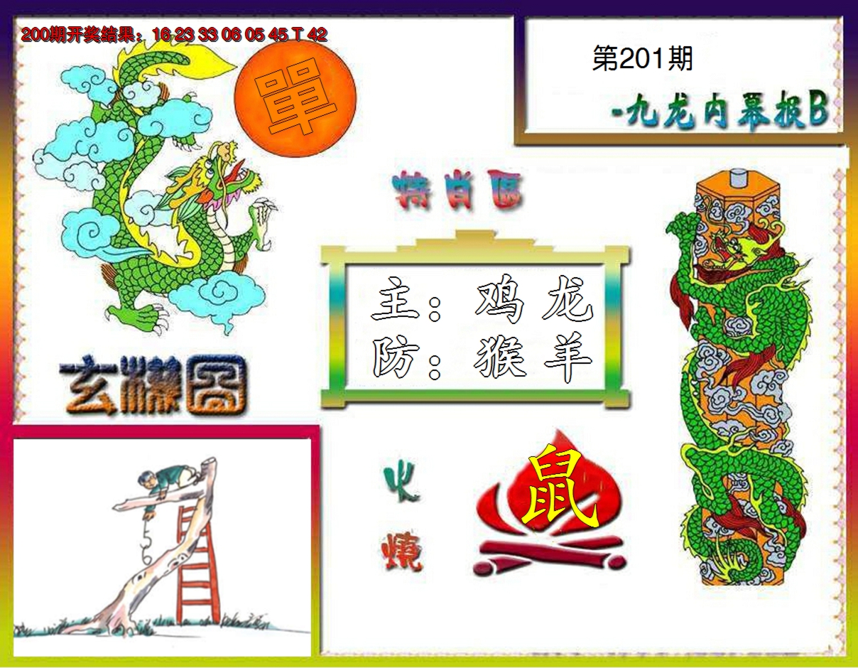 2024201期九龙内幕特肖图B