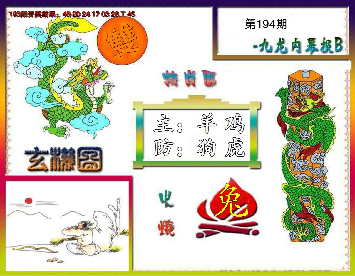 2024194期九龙内幕特肖图B