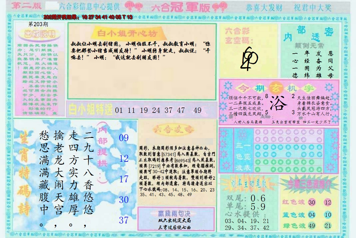 2024203期六合冠军版B