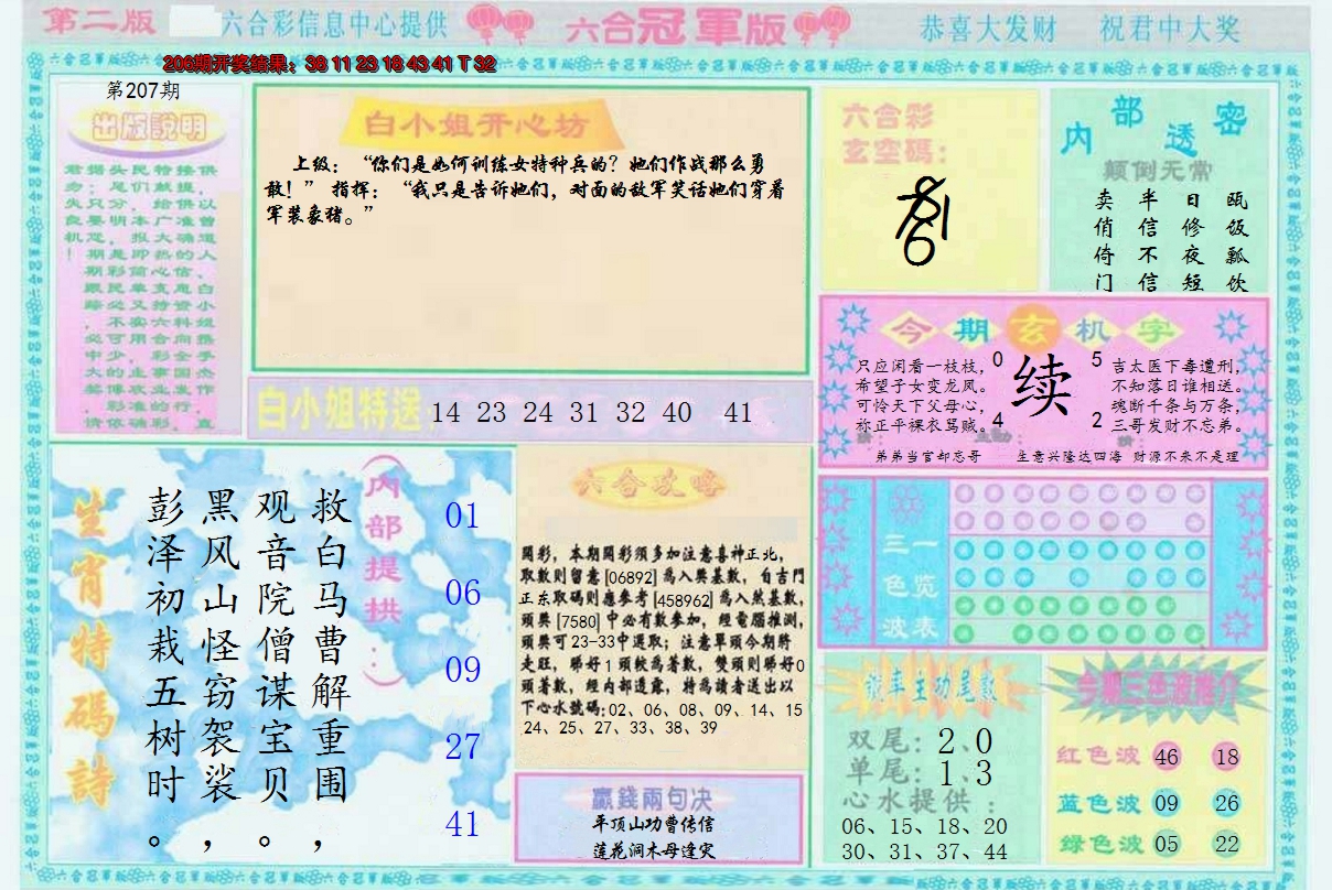 2024207期六合冠军版B