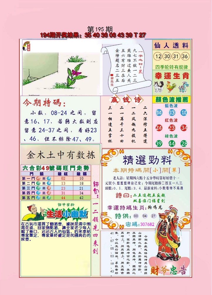 2024195期大富大贵