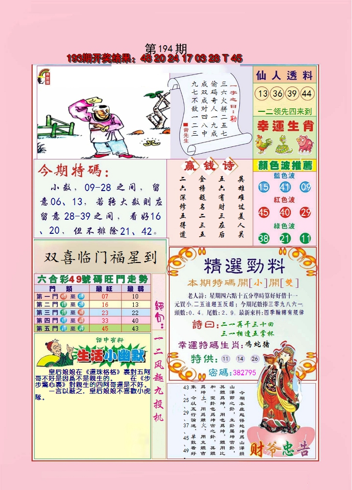 2024194期大富大贵