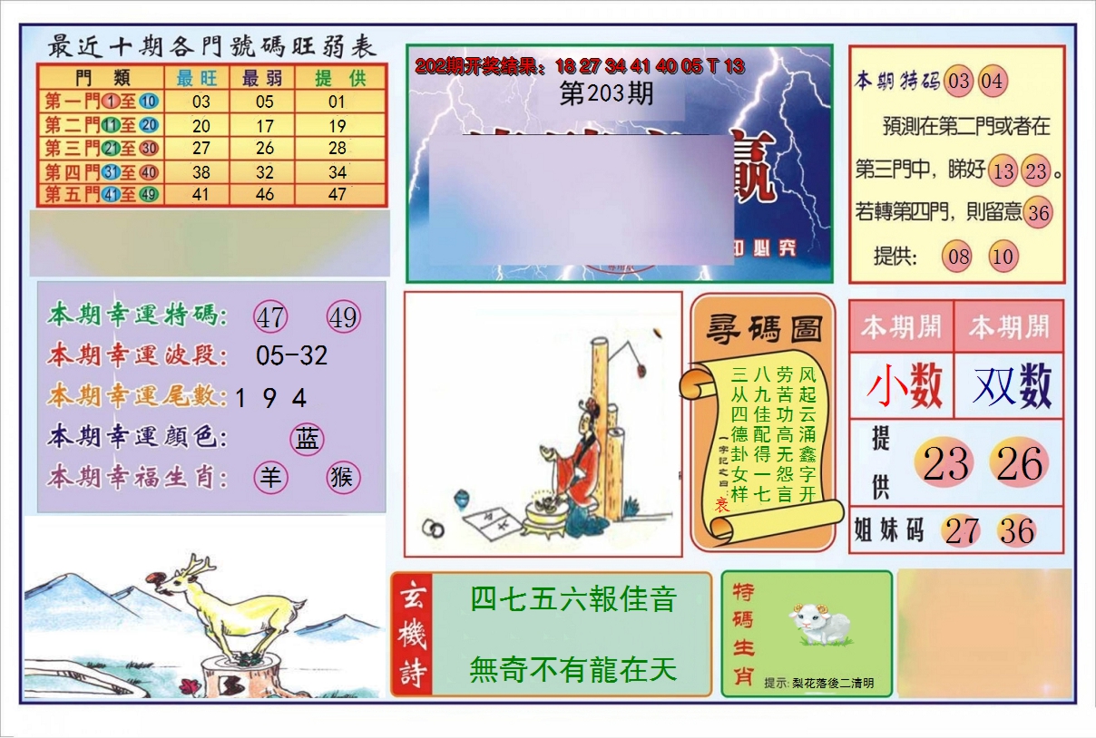 2024203期逢赌必羸