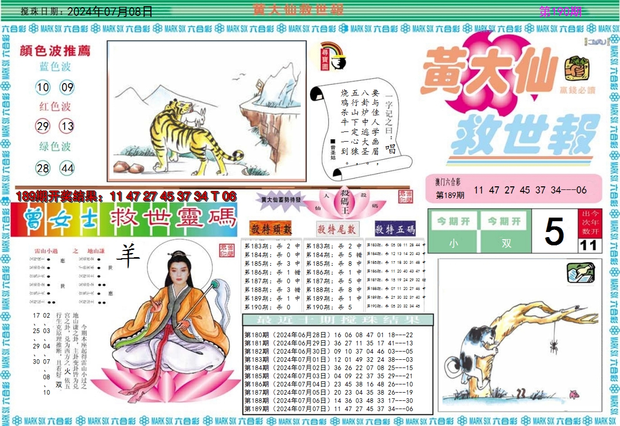 2024190期黄大仙救世A