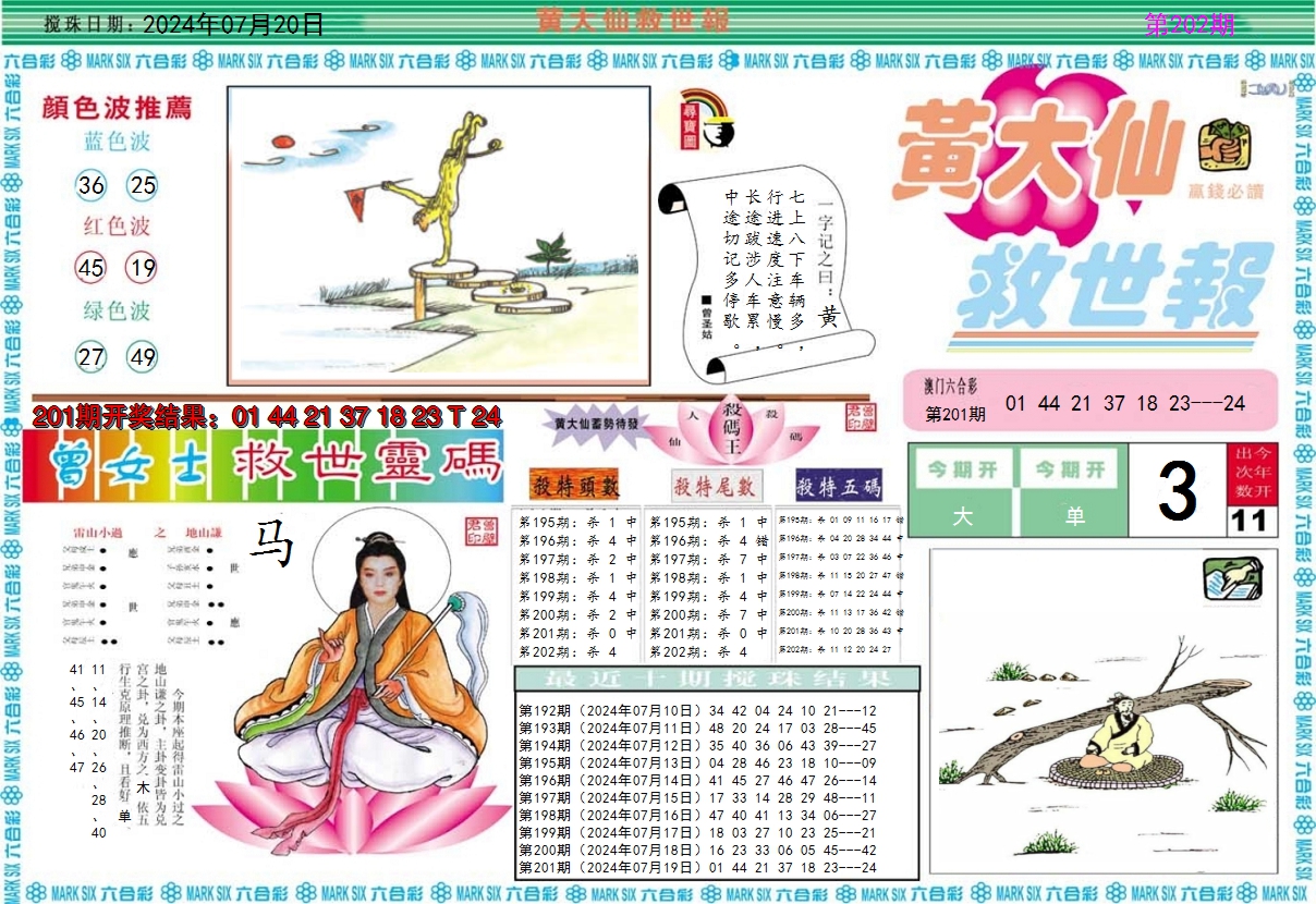2024202期黄大仙救世A