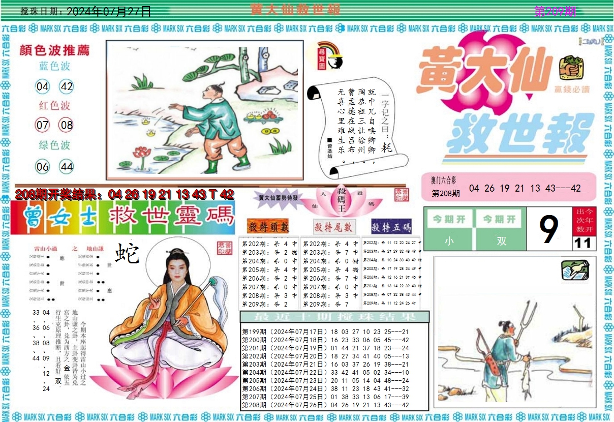 2024209期黄大仙救世A