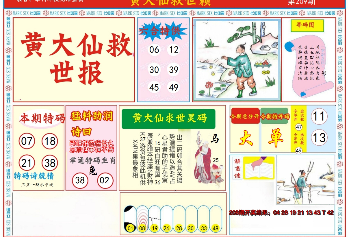 2024209期新黄大仙救世A