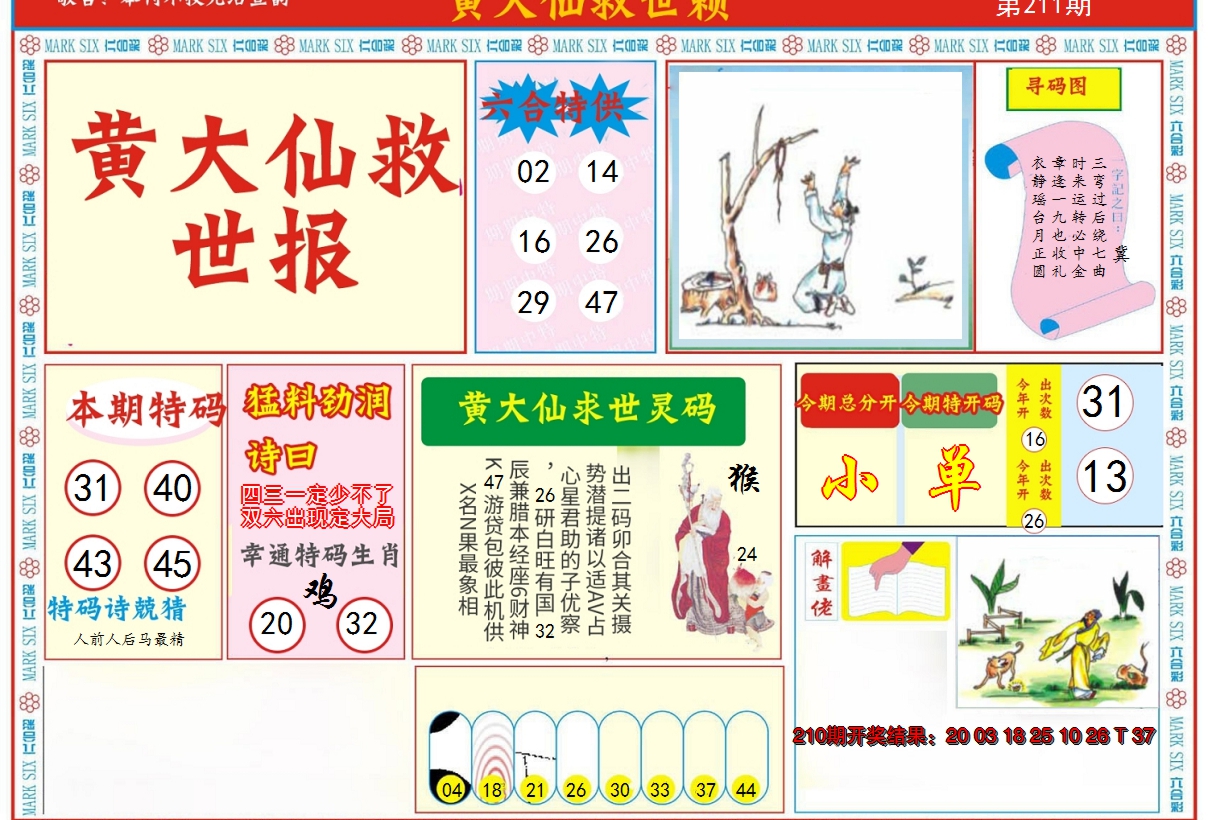 2024211期新黄大仙救世A