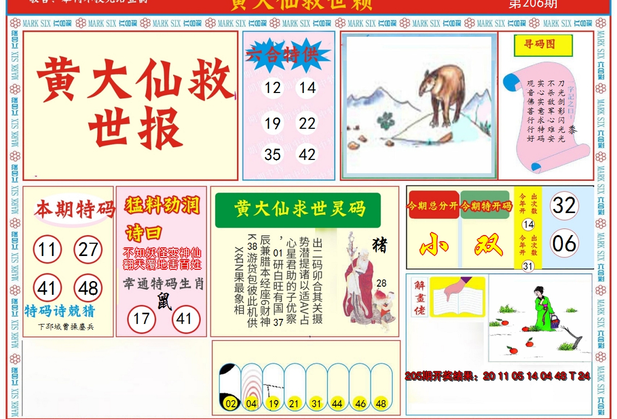 2024206期新黄大仙救世A