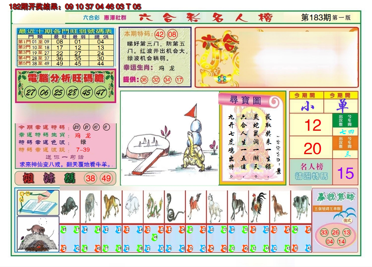 2024183期名人榜A
