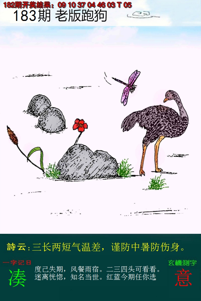 2024183期老版跑狗