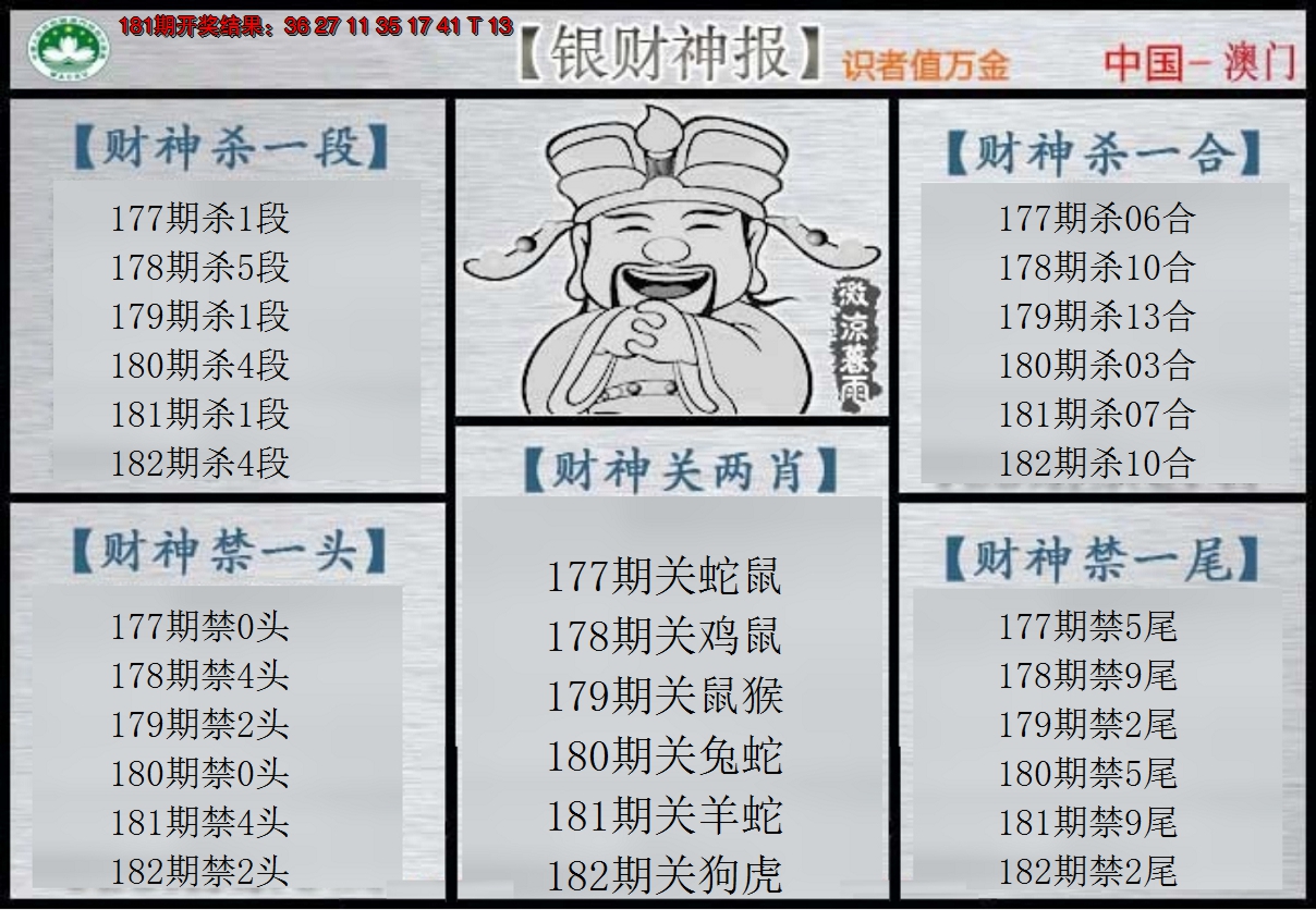2024182期银财神