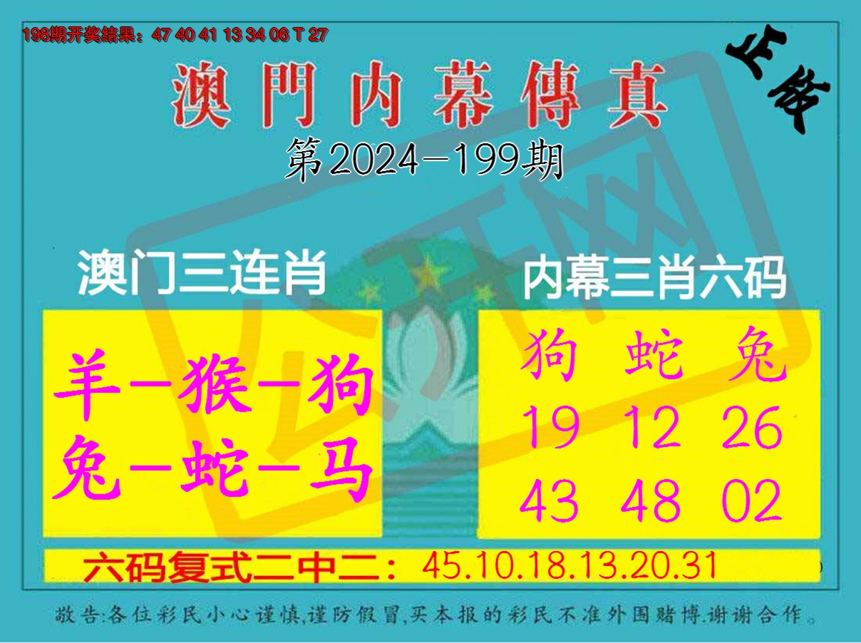2024199期内幕传真三肖版