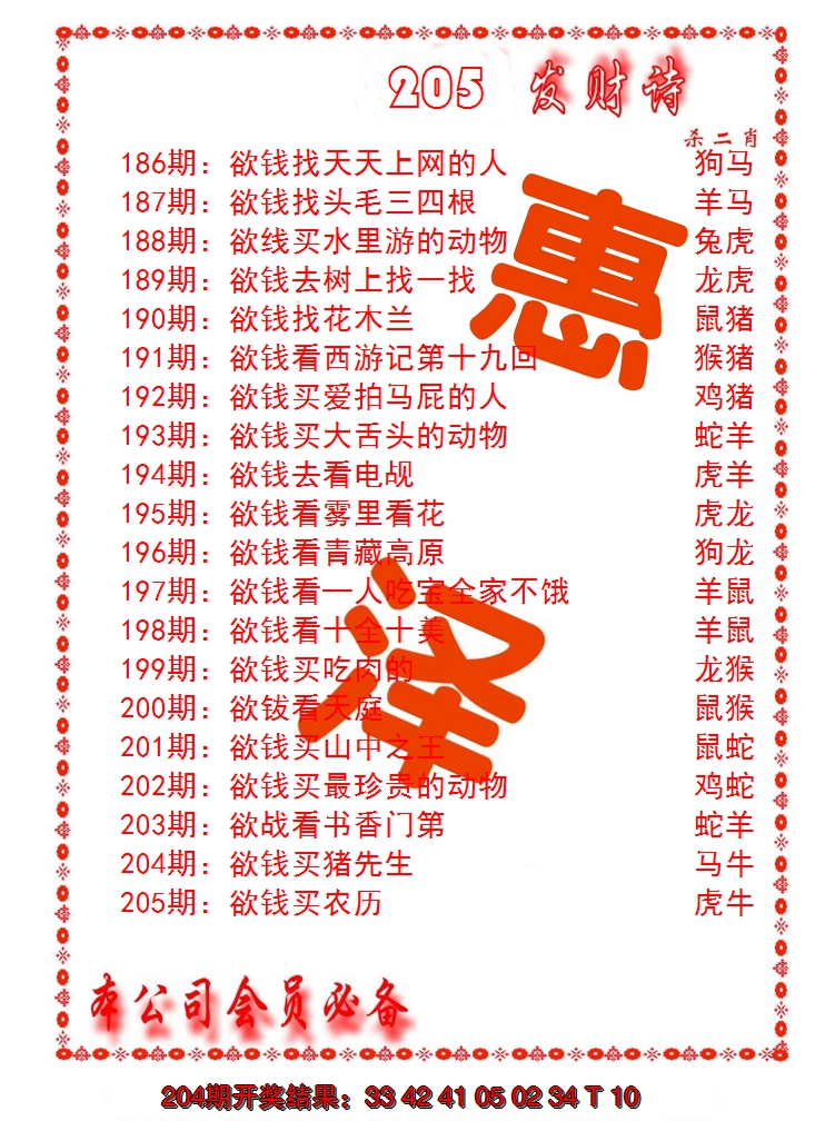 2024205期发财诗-AB