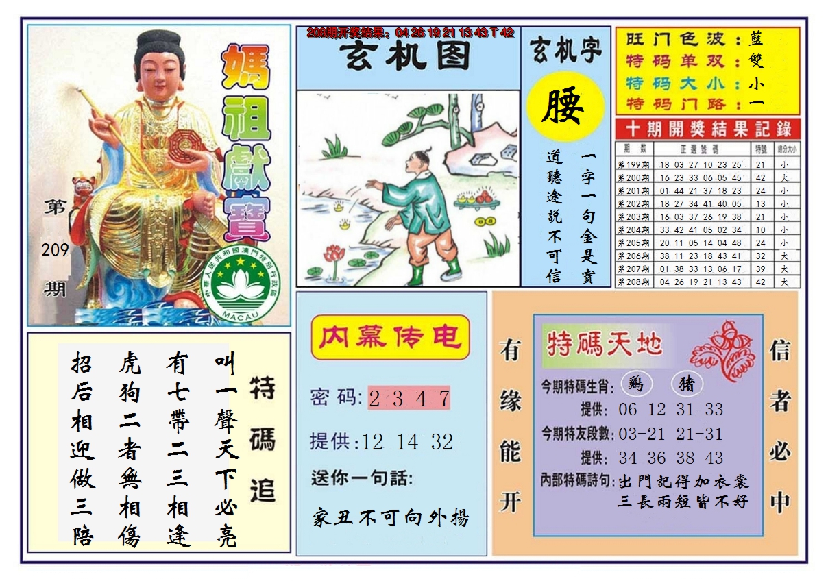 2024209期马祖献宝