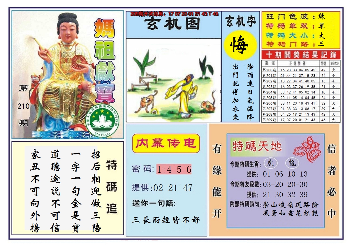2024210期马祖献宝