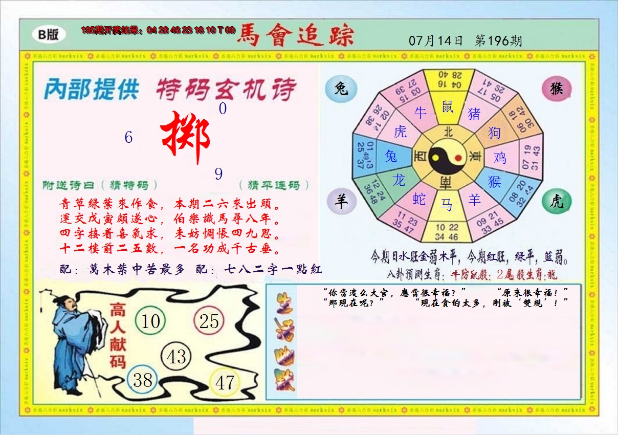 2024196期马会追踪B