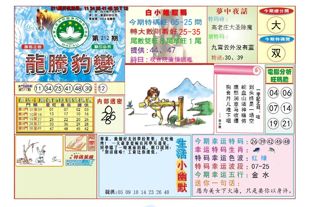 2024212期龙腾豹变