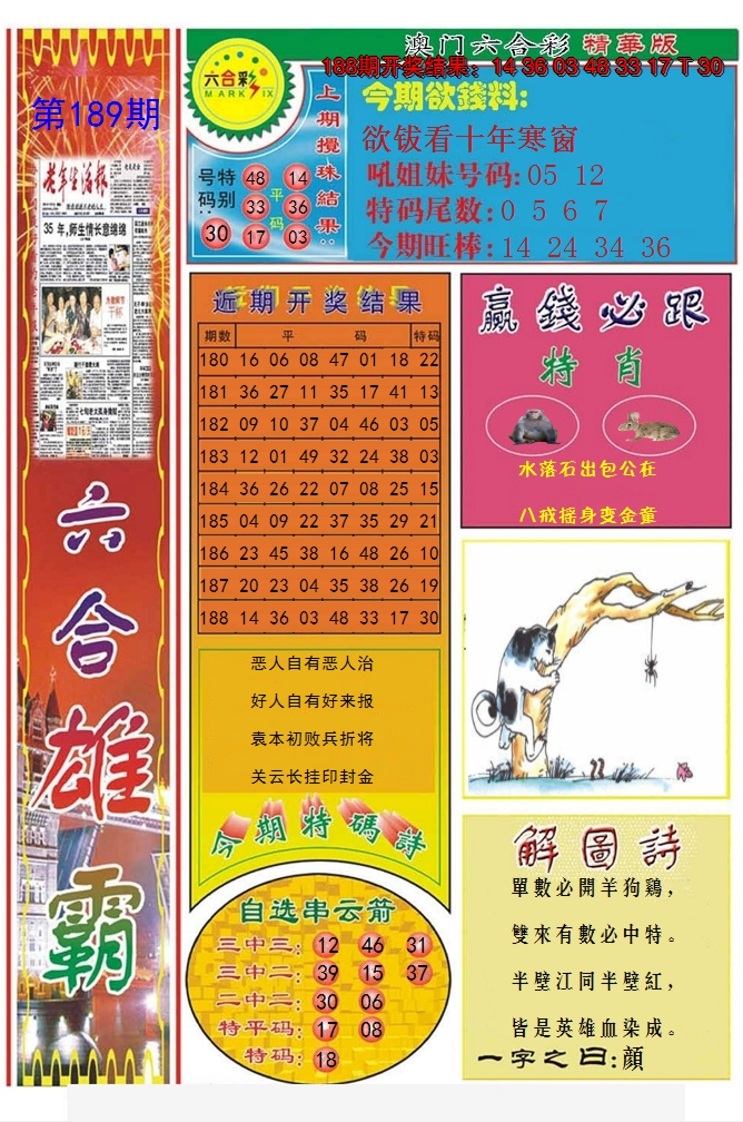 2024189期六合雄霸