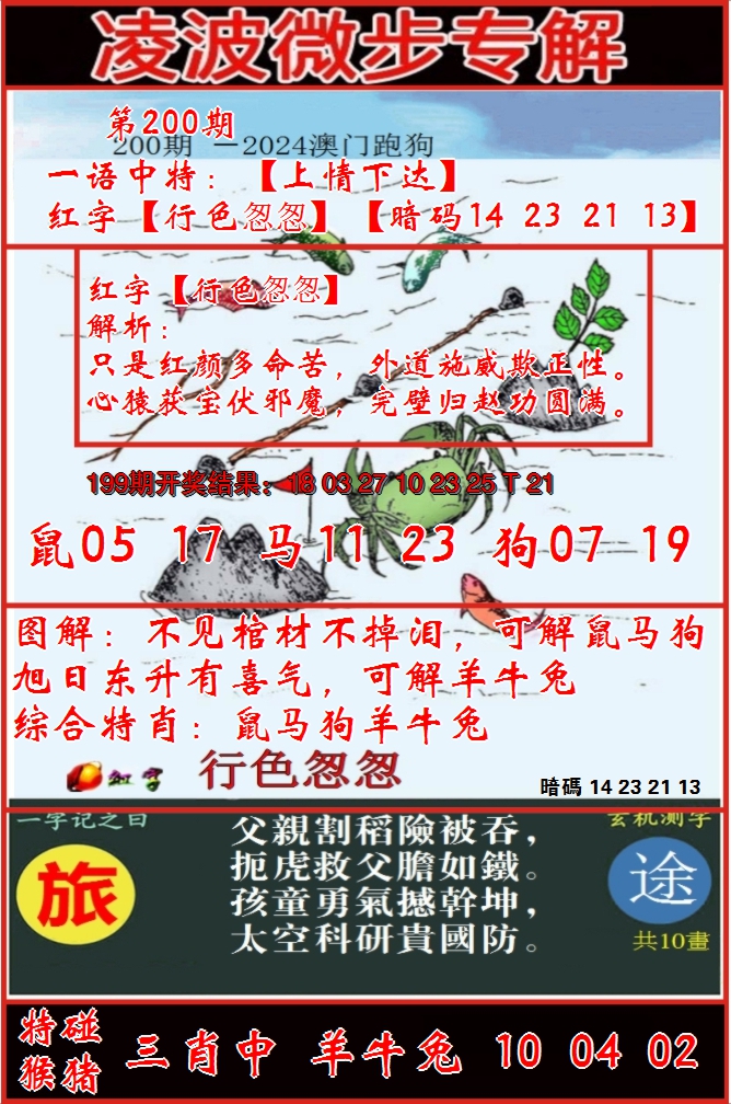 2024200期凌波微步