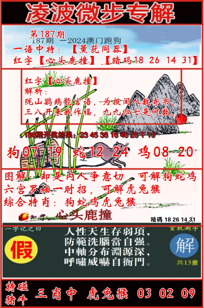 2024187期凌波微步