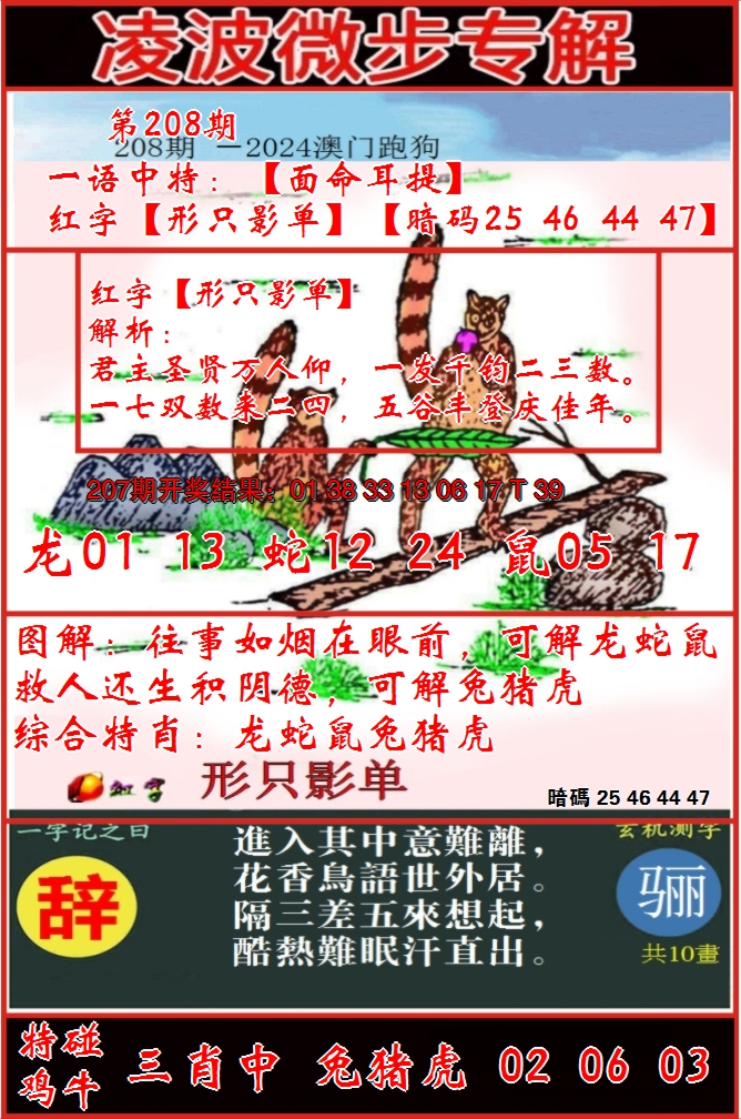 2024208期凌波微步
