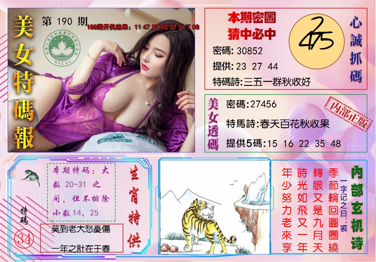 2024190期美女特码报