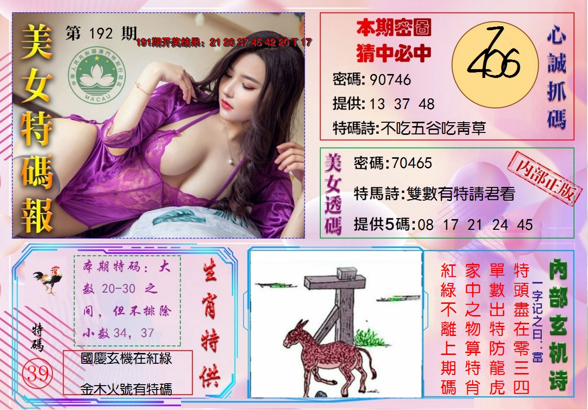 2024192期美女特码报