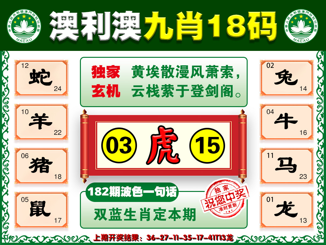 2024182期澳利澳九肖