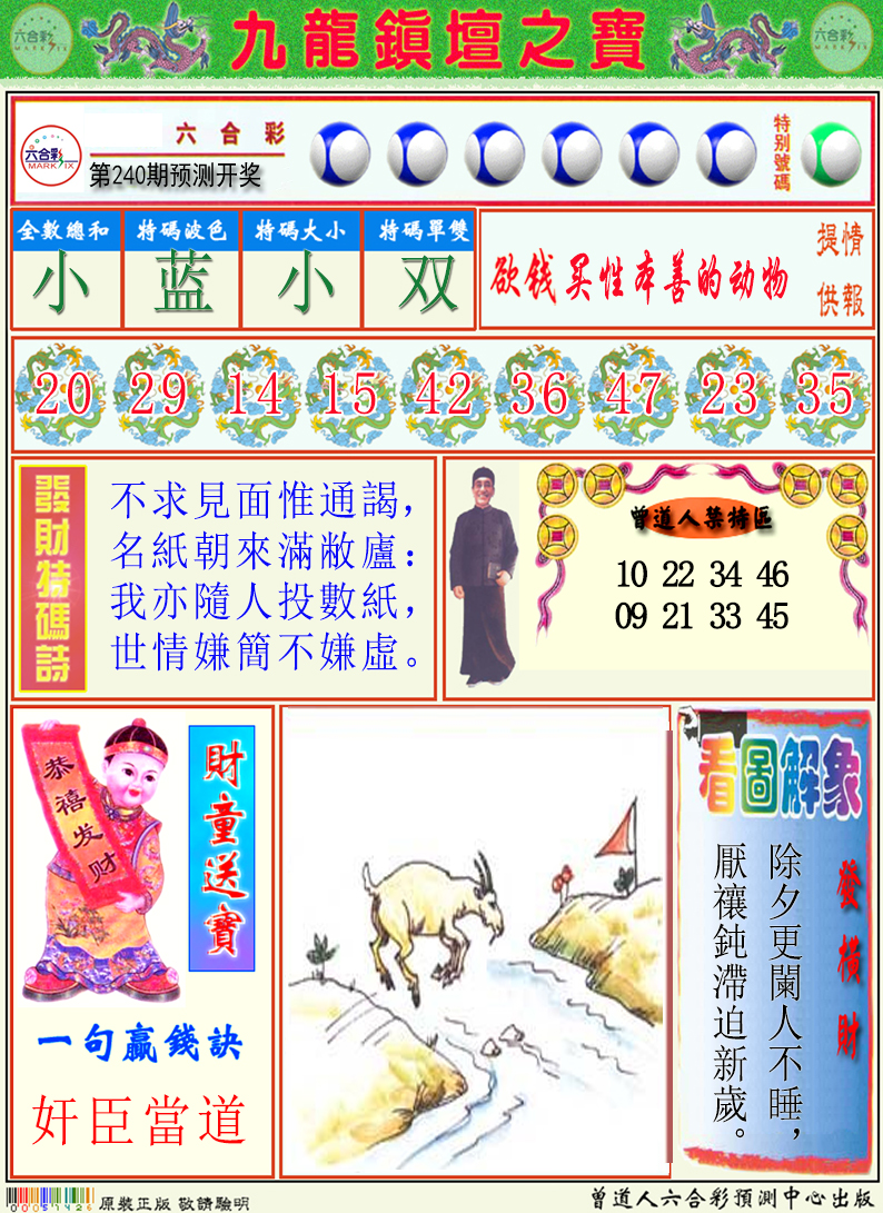 2024240期澳门挂牌解特码A