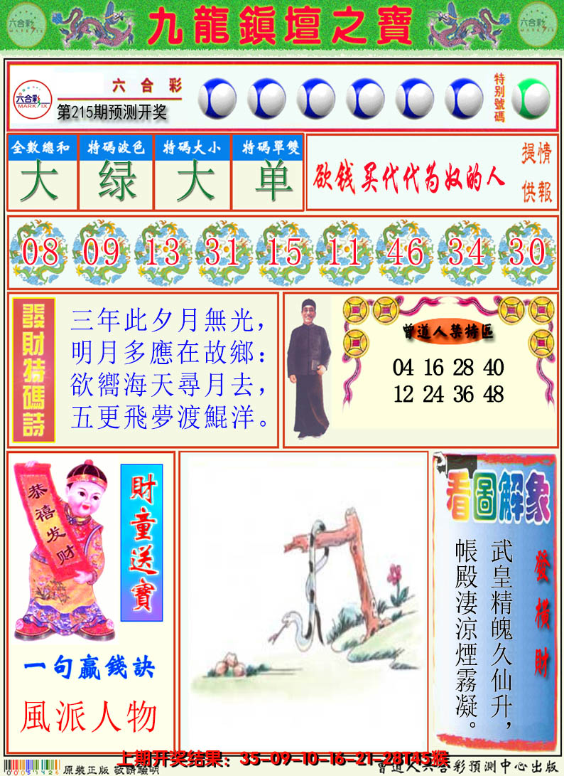 2024215期澳门挂牌解特码A