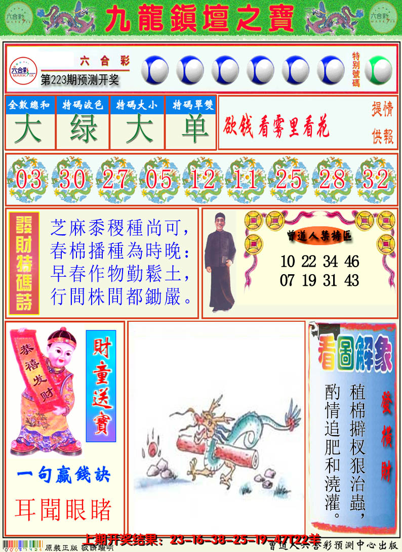 2024223期澳门挂牌解特码A