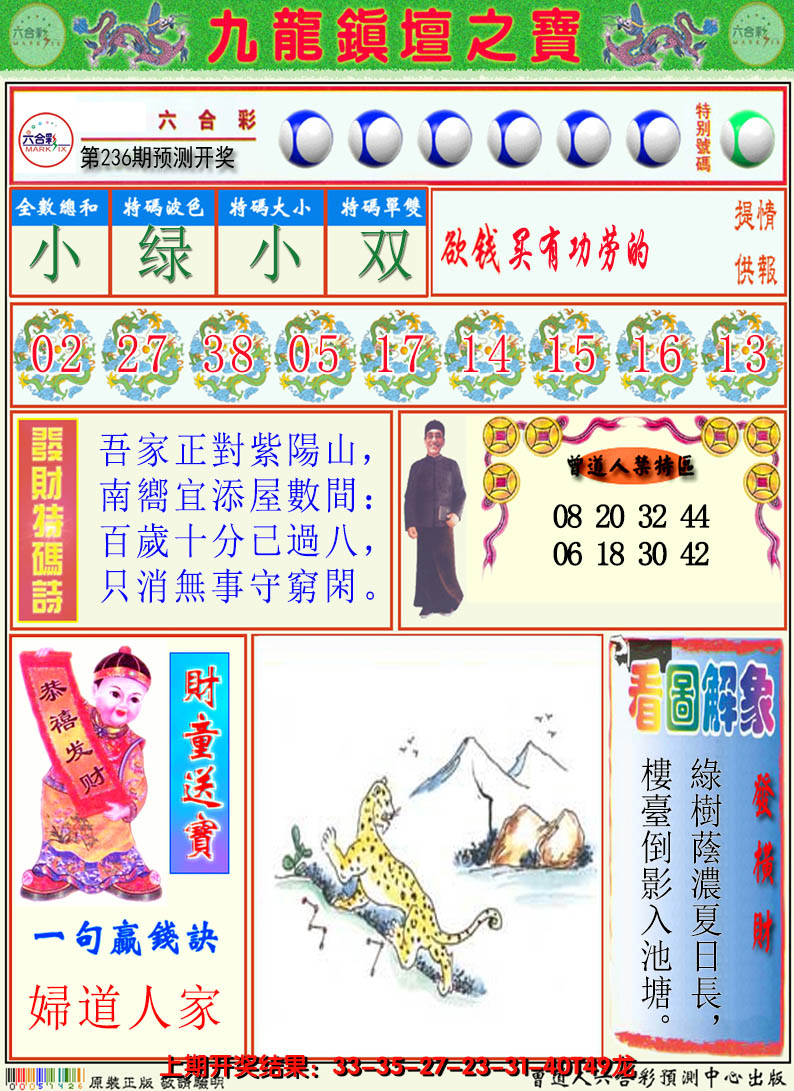 2024236期澳门挂牌解特码A