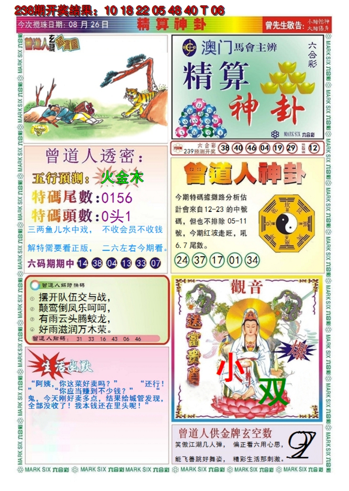 2024239期澳门精算神卦