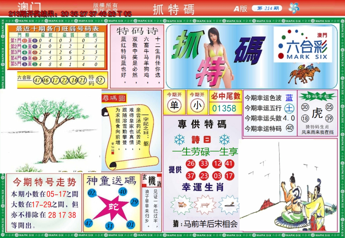 2024214期澳门抓特码A