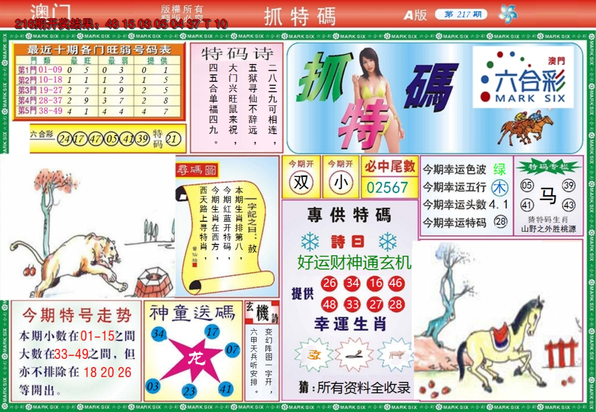 2024217期澳门抓特码A