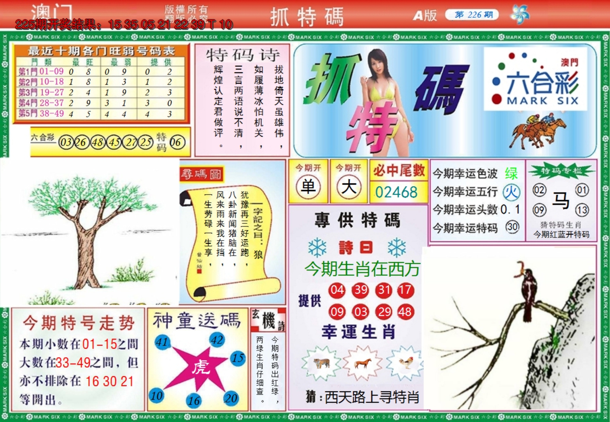 2024226期澳门抓特码A