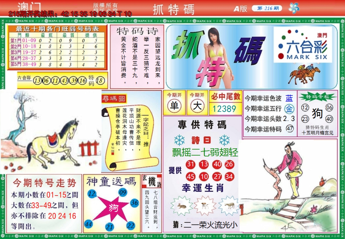 2024216期澳门抓特码A