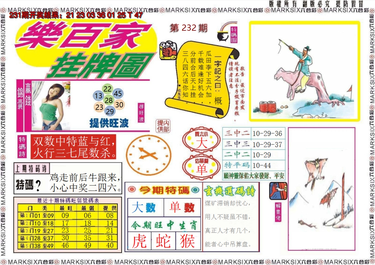 2024232期乐百家挂牌图