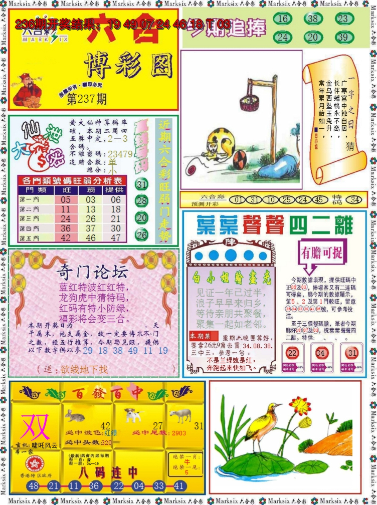 2024237期六合博彩图