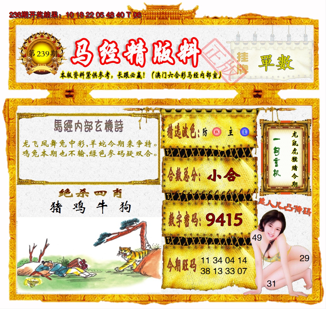 2024239期马经精版料