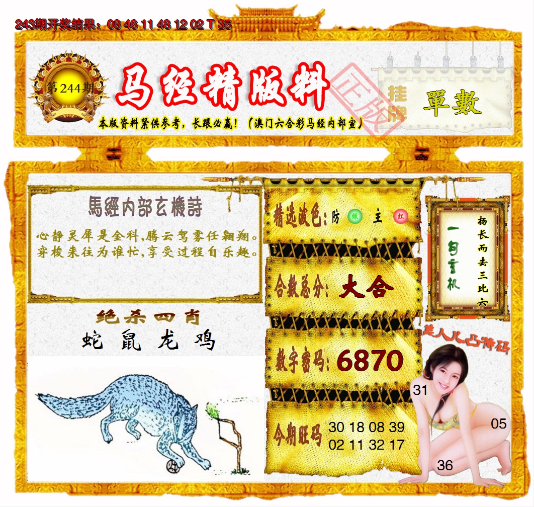 2024244期马经精版料